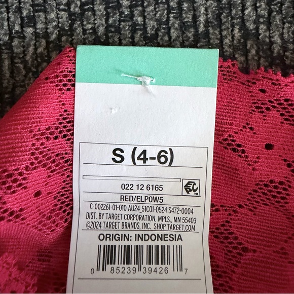 Women's Allover Lace Boy Shorts - Auden Red size Small (4-6) - Picture 4 of 5